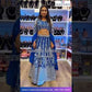 Elegant Blue Color Faux Georgette With Sequins Work Wedding Lehenga Choli For Women