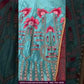 Dazzling Sky Blue Colored Malay Satin Silk Embroidery And Zari With Moti Hand Work Lehenga Choli