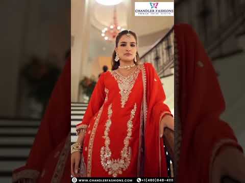 Embroidery Work Palazzo Suits In Mesa