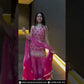 Charming Pink Color Rangoli Silk Palazzo Suits With Embroidery Work For Women