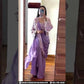 Beautiful Lavender Color Heavy Embroidery Work Ready To Wear Saree For Women