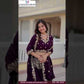 Wonderful Wine Color Faux Georgette With Heavy Embroidery Sequins Work Lehenga Choli