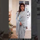Charming Gray Color Heavy Georgette With Sequins Embroidery Work Party Wear Saree