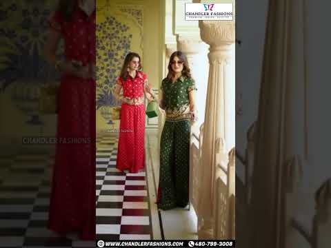 Divine Red Color Fancy Embroidery Work With Indo Western Palazzo Suits In USA