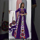 Violet Cotton Embroidery And Sequins Work Chaniya Lehenga In Indian Ethnic Wear
