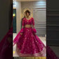 Dazzling Pink Color Faux Georgette With Heavy Embroidery Sequins Work Lehenga Choli