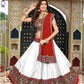 Elegant White And Red Combo Designer Party Wear Trendy Navratri Chaniya Choli