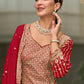 Red Color Premium Silk With Heavy Embroidery Work Palazzo Suits Near Me