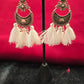 Fabulous Off Moon Design Oxidized Earrings With White Dazzles For Women