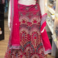 Stunning Dark Hot Pink Color Net With Sequins Thread Embroidery Work Lehenga Choli 