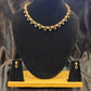 Stunning White Stones Gold Plated Necklace With Earrings Set For Women