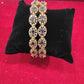 Attractive Blue And White Crystals Gold Plated Bangles For Women