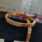 Pleasing Gold Plated Bangles With White And Red Stones In Mesa