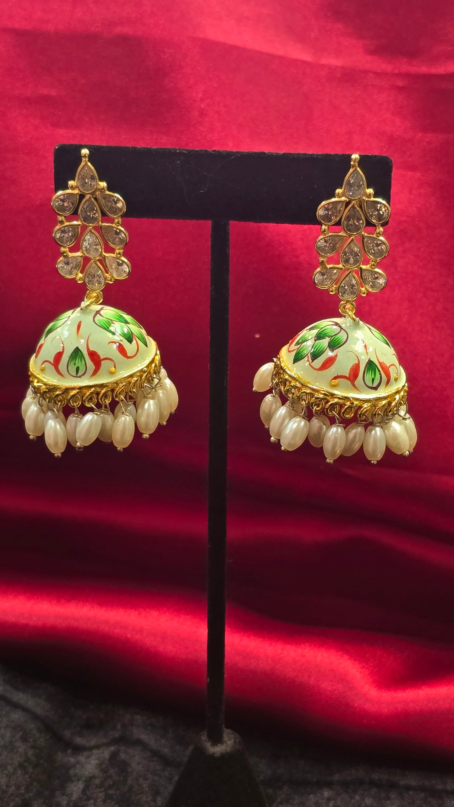 Leaf Style Gold Color Jhumkas