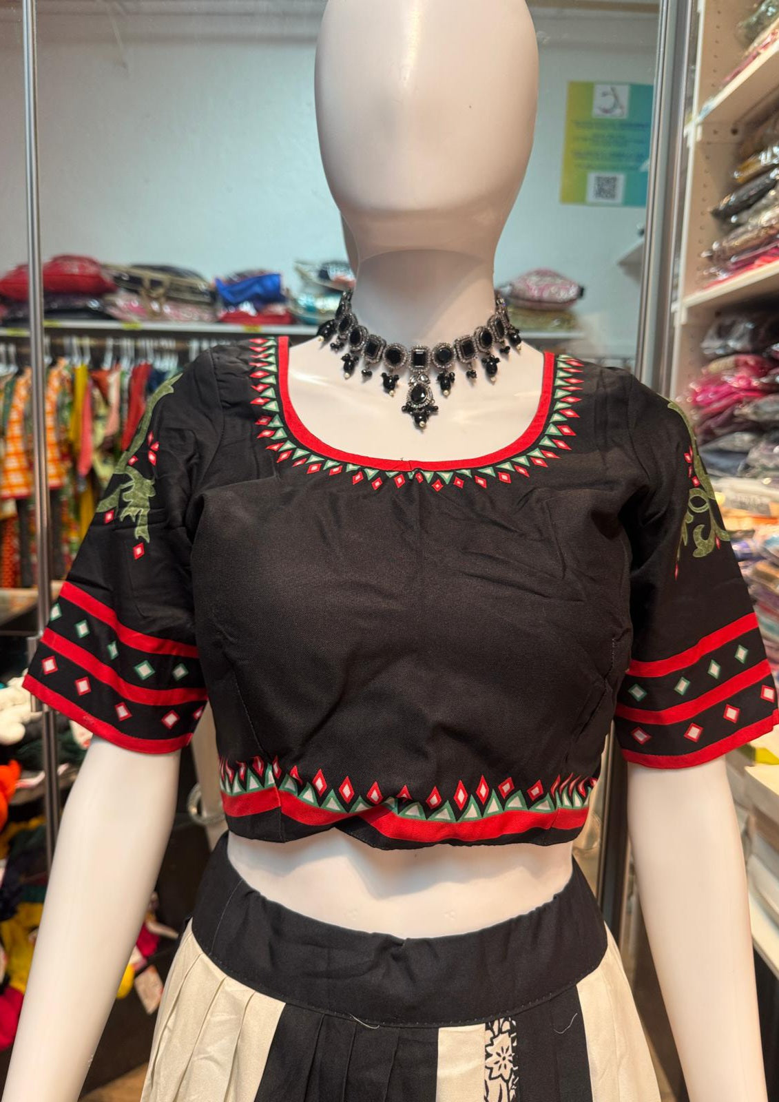 Elegant Black And White Color Chaniya Choli With Printed Work For Women