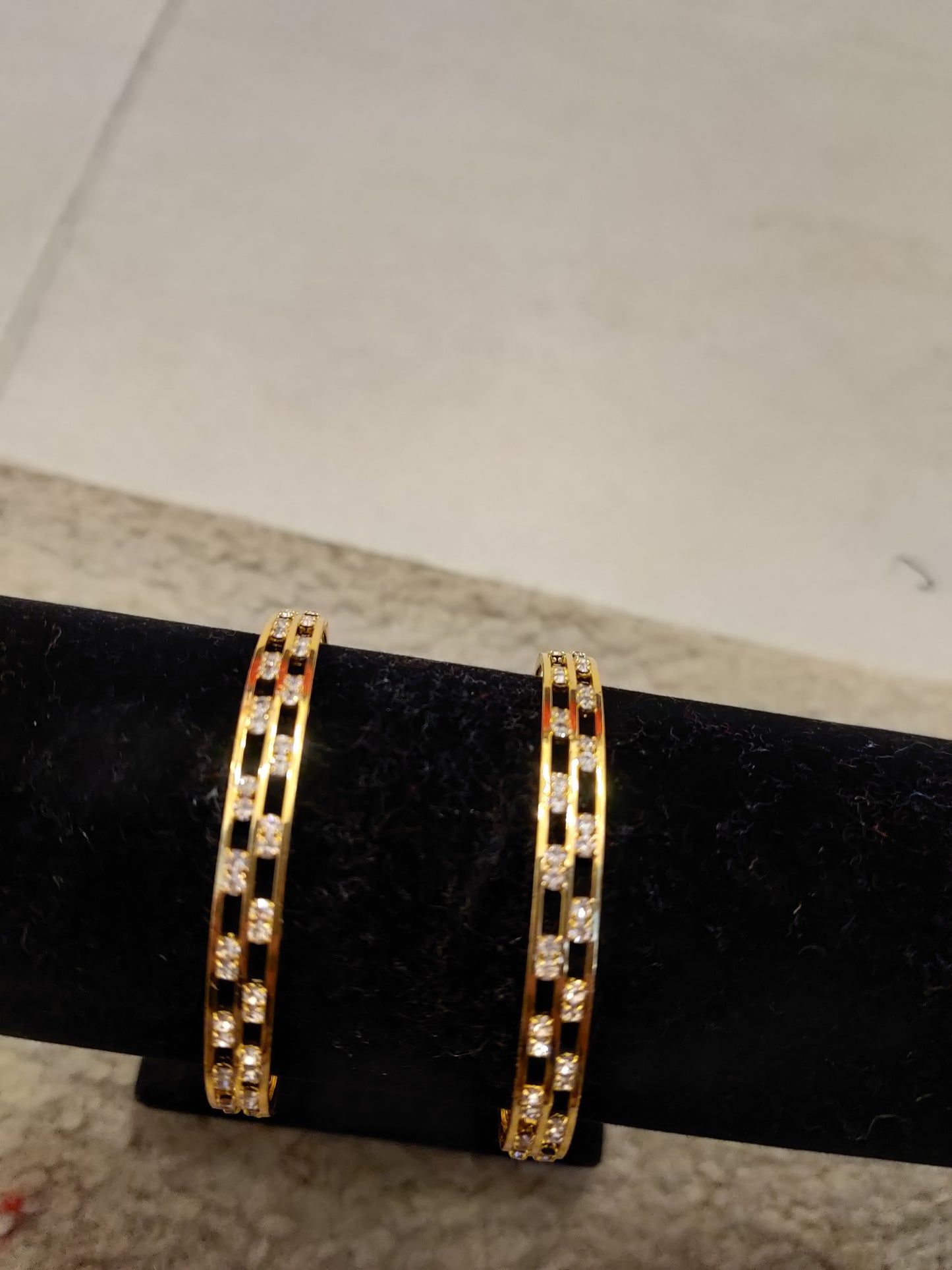 Good Looking Gold Plated With White Stone Desinger Bangles Set For Women Near Me