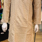 Marvelous Beige Color Rayon With Embroidery And Sequins Work Kurta And Pajama For Men
