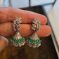 Attractive Leaf Design American Diamond Green Color Earrings Near Me