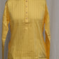 Gorgeous Bright Yellow Color Self Design Kurta With Pajama Set For Men