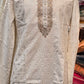 White Color With Zardozi Work Kurta Pajama In Mesa
