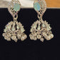 Elegant Light Green American Diamond Jumkha Earrings For Women