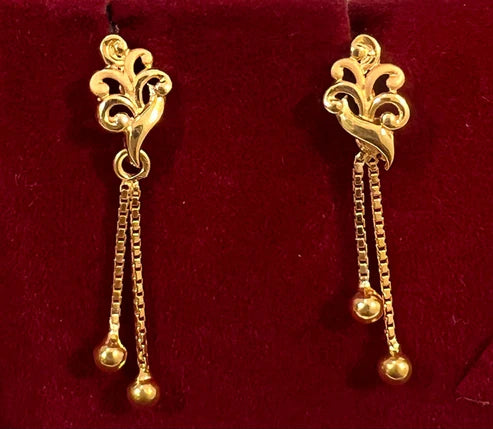 Beautiful Pure 24Kt Gold Earrings for Women