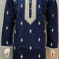 Attractive Blue Color Silk Kurta With Pajama For Men