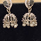 Elegant Black American Diamond Jumkha Earrings For Women