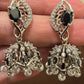 Elegant Black American Diamond Jumkha Earrings For Women
