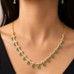 Amazing Gold Plated White And green Stone Necklace Set With Earrings For Women