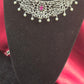 Elegant American Diamond Choker With Dark Pink Stone