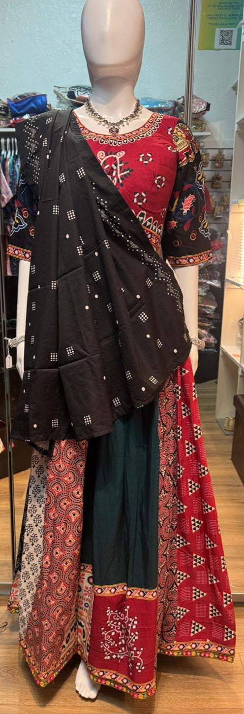Elegant Multi Color Premium Cotton Special Garba Lehenga Choli