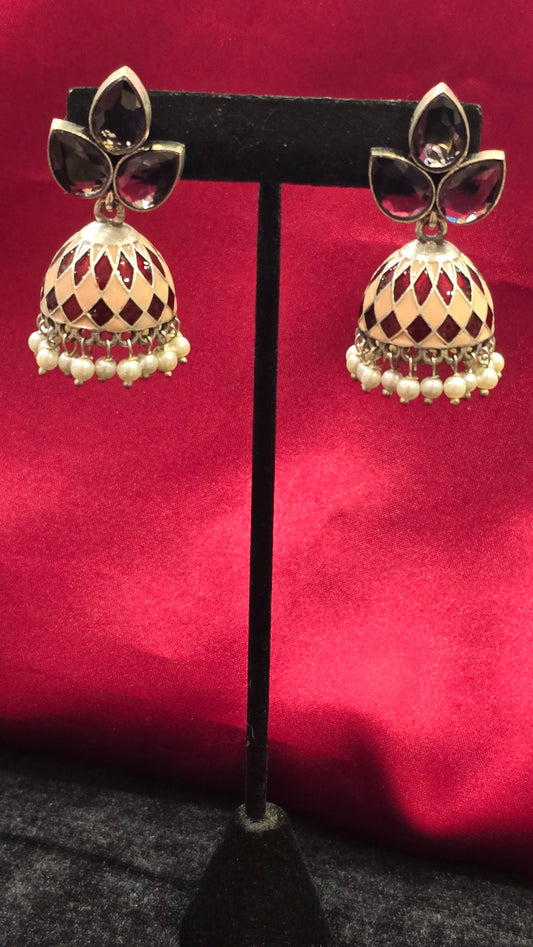 Fascinating Purple Color Jhumkas