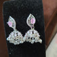 Elegant Light Pink Color American Diamond Jhumka Earrings Near Me