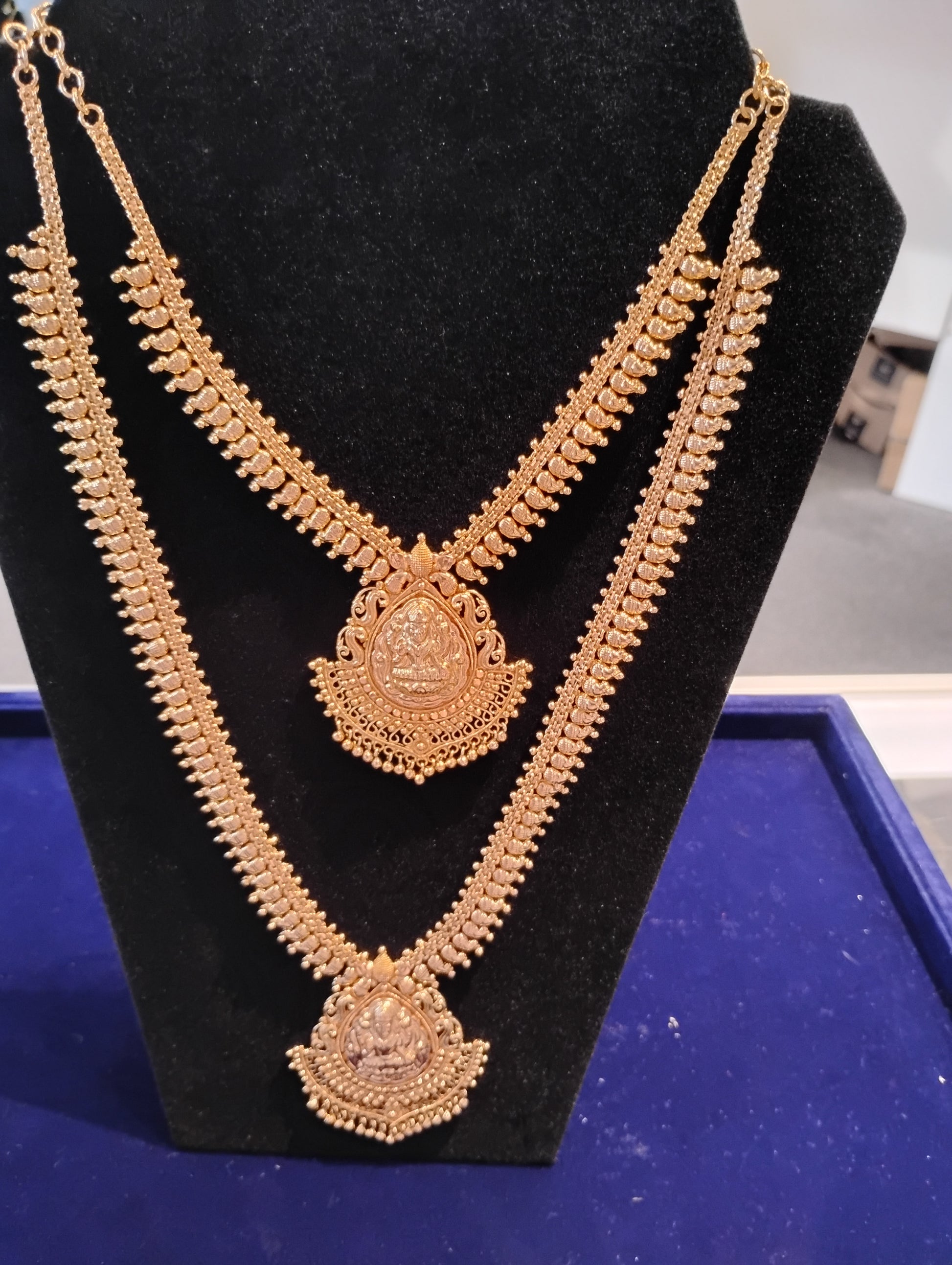 Traditional Gold Plated Necklace And Long Chain Haram For Women