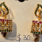 Multicolor Stones Gold Plated Earrings Near Me