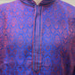 Elegant Blue Color Embroidery Work Kurta With Slub Silk Pajama Pant