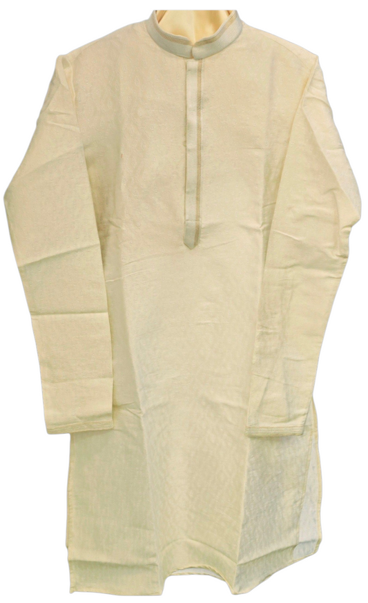 Dazzling Beige Color Banarasi Brocade Kurta Suits For Men