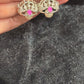 Elegant American Diamond Choker With Dark Pink Stone