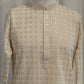 Fantastic White Color Cotton With Sequins And Chikankari Work Kurta Suits For Men