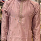 Charming Light Purple Color Matka Silk With Embroidered Buti Designer Kurta Suit For Men