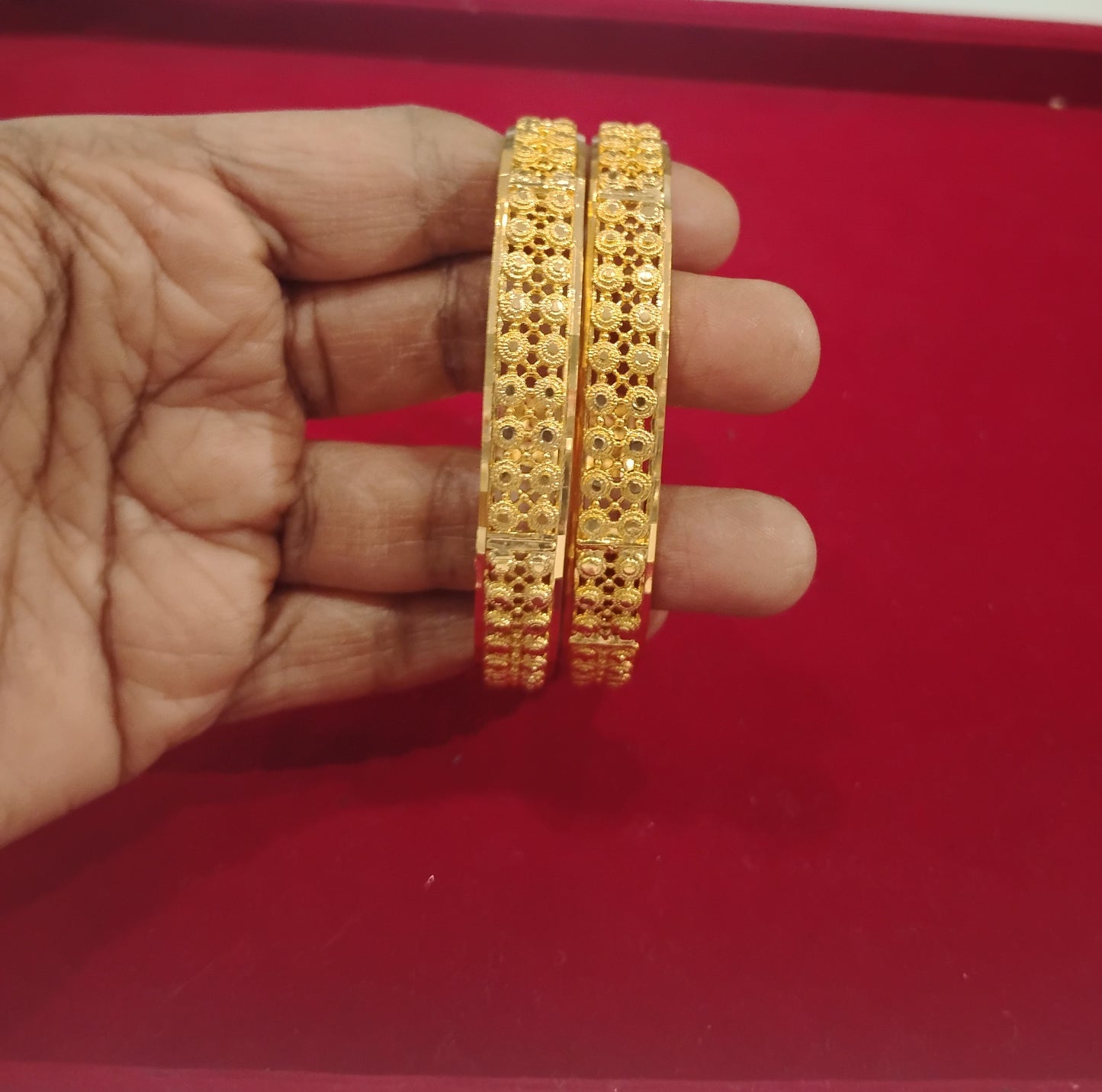 Beautiful Gold Plated Bangles With Pure Elegance Gold Color Look For Women Near Me