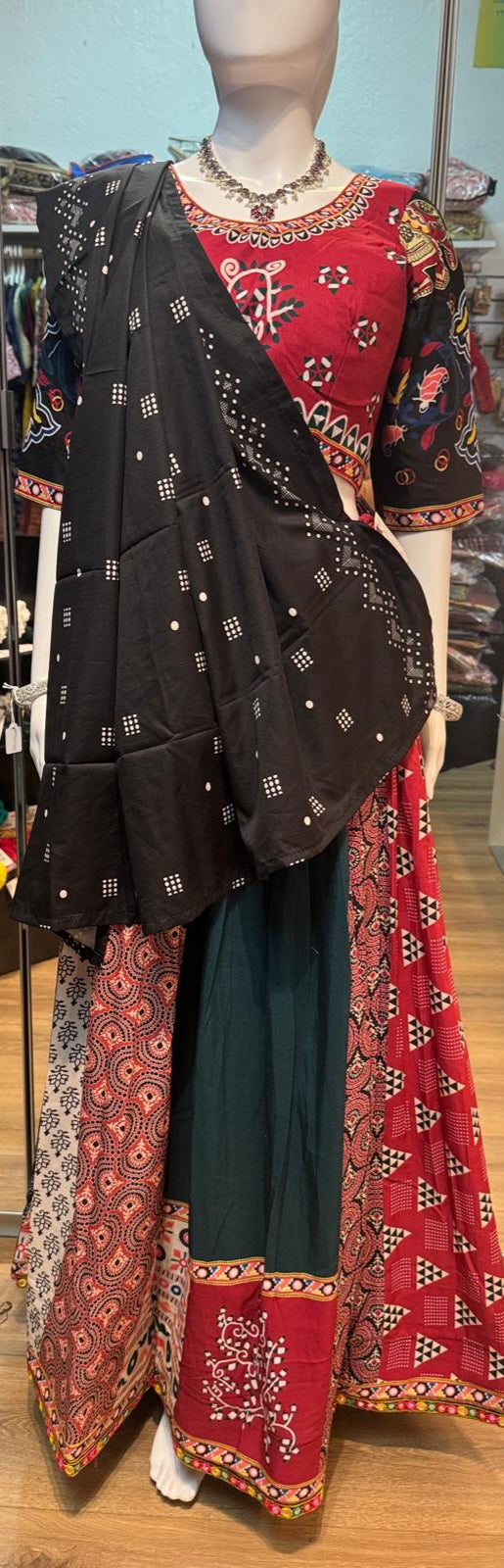 Elegant Multi Color Premium Cotton Special Garba Lehenga Choli