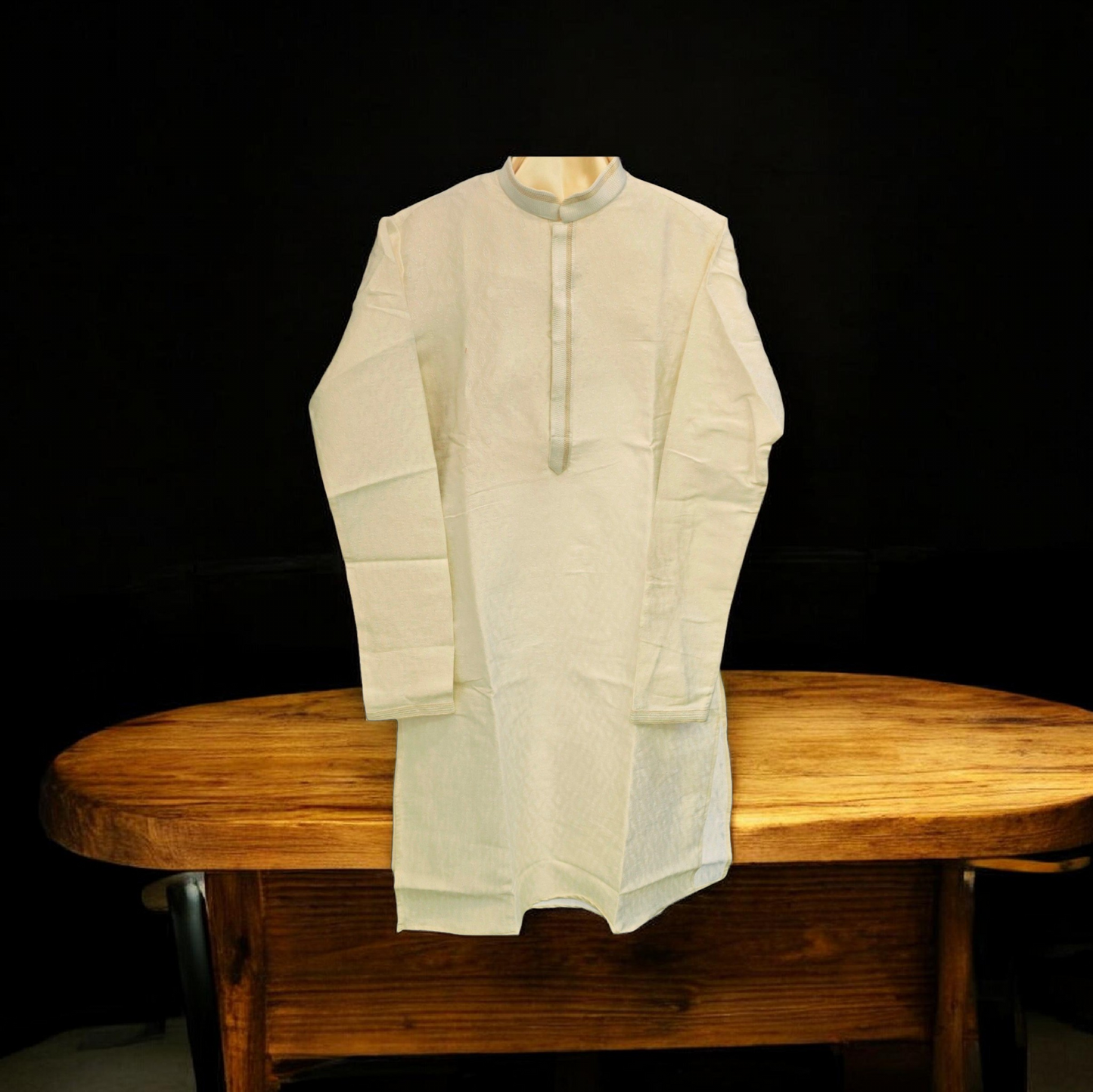 Dazzling Beige Color Banarasi Brocade Kurta Suits For Men