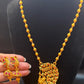 Pretty Gold Plated Matt Finish Dark Pink And Green Color Stones Necklace And Earrings Set Near Me