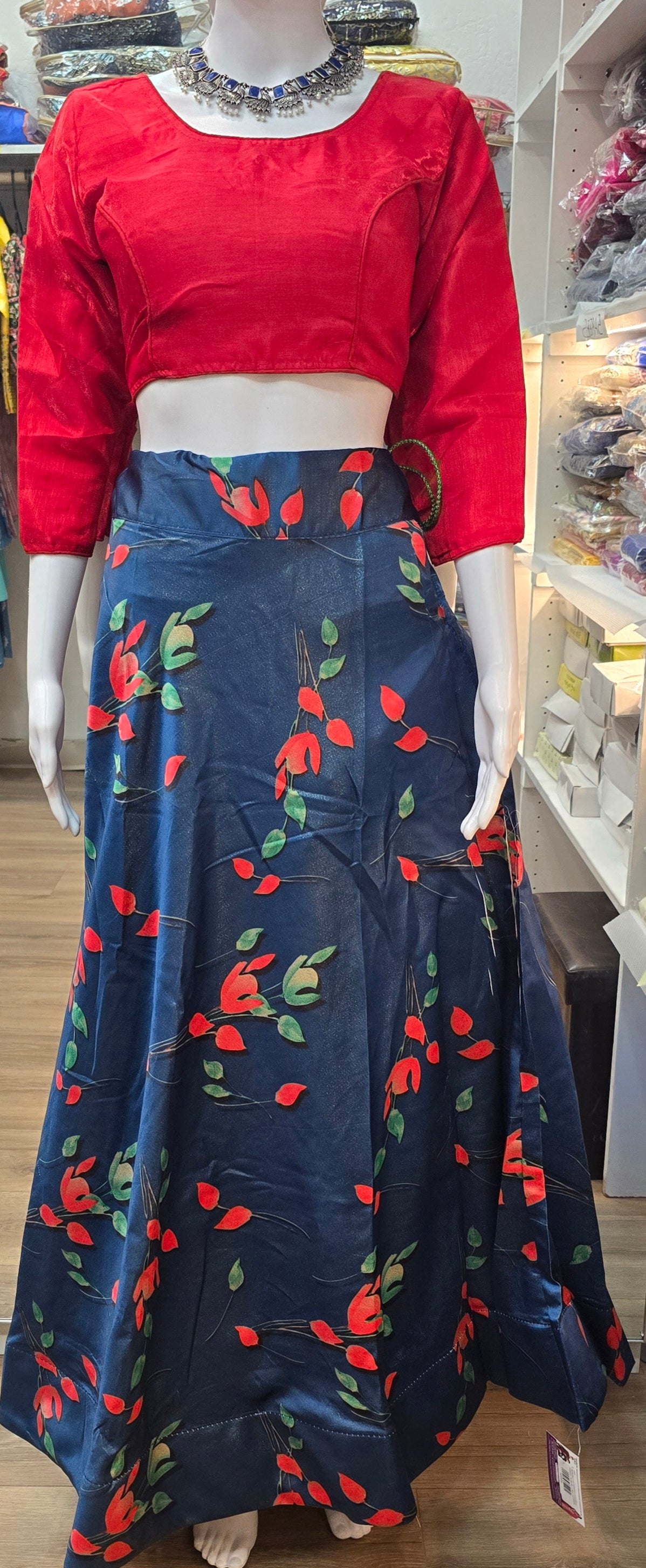 Blue Color Printed Work Lehenga Cholis In Chandler