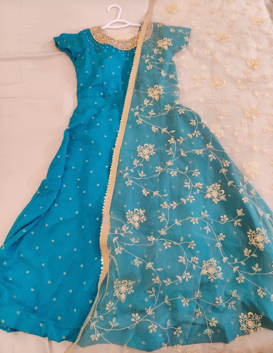 Beautiful Blue Color Salwar Suit with Embroidery And Stone Work For Women