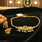 Pink And White Stones Gold Plated Choker Set With Earrings Near Me