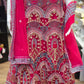 Stunning Dark Hot Pink Color Net With Sequins Thread Embroidery Work Lehenga Choli Near Me