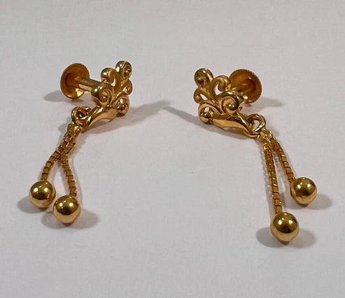 Beautiful Pure 24Kt Gold Earrings for Women In USA
